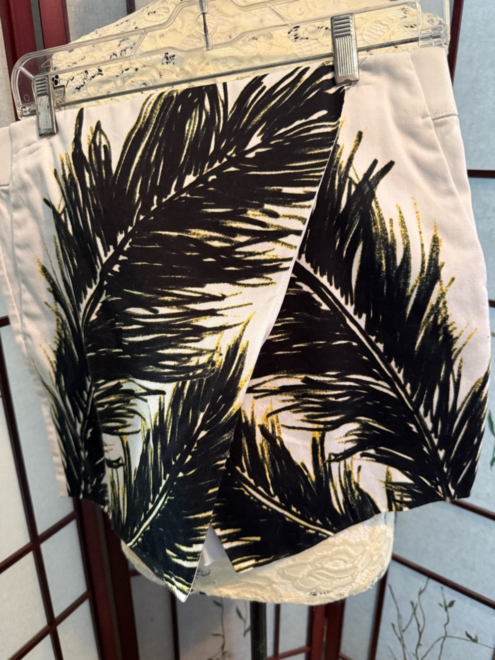 INC International Concepts White Skirt with Black Logo Tag